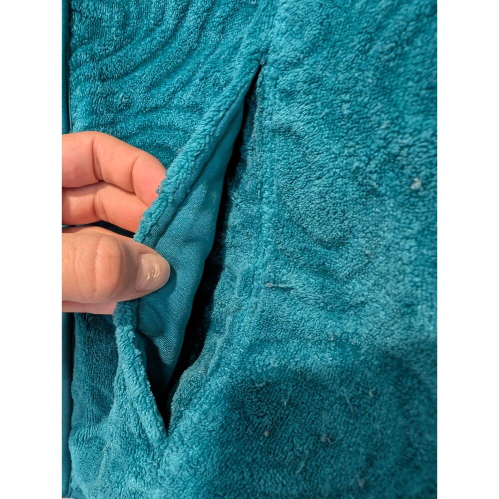 Jason Maxwell Women's Teal Full Zipper Hoodie Jacquard Fleece Medium - Picture 4 of 6